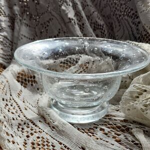 Bubble Glass Art Glass Footed Bowl
